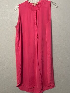 Bright Pink Sleeveless Shift Dress
